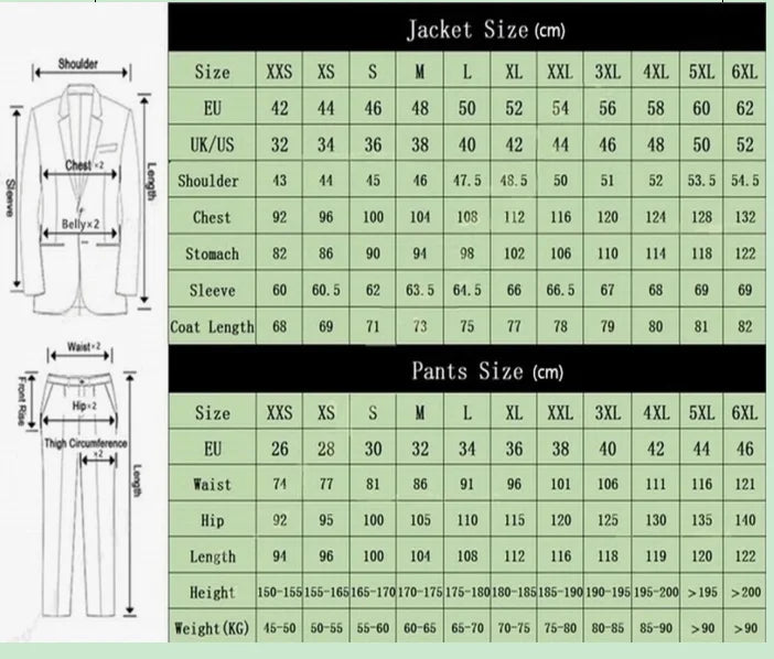 Men's Double-Breasted Suit Set,Business Formal Suit with Pants, Classic 6-Button Design