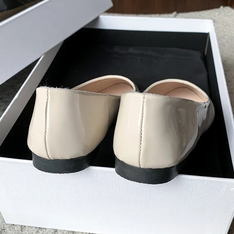 Women's Formal Uniform Shoes Spring Autumn Black Versatile Flat Shoes Women Causal Loafers Non-slip Ladies Ballet Leather Shoes