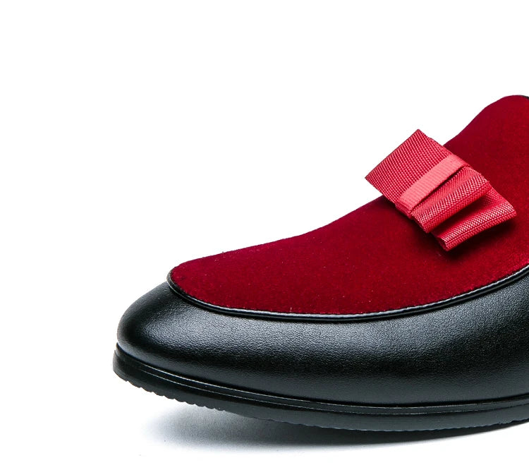 Fashion Wedding Shoes For Men Dress Casual Business Leather Shoes Male Classic Formal Bow Office Social Party Shoes Man Loafers
