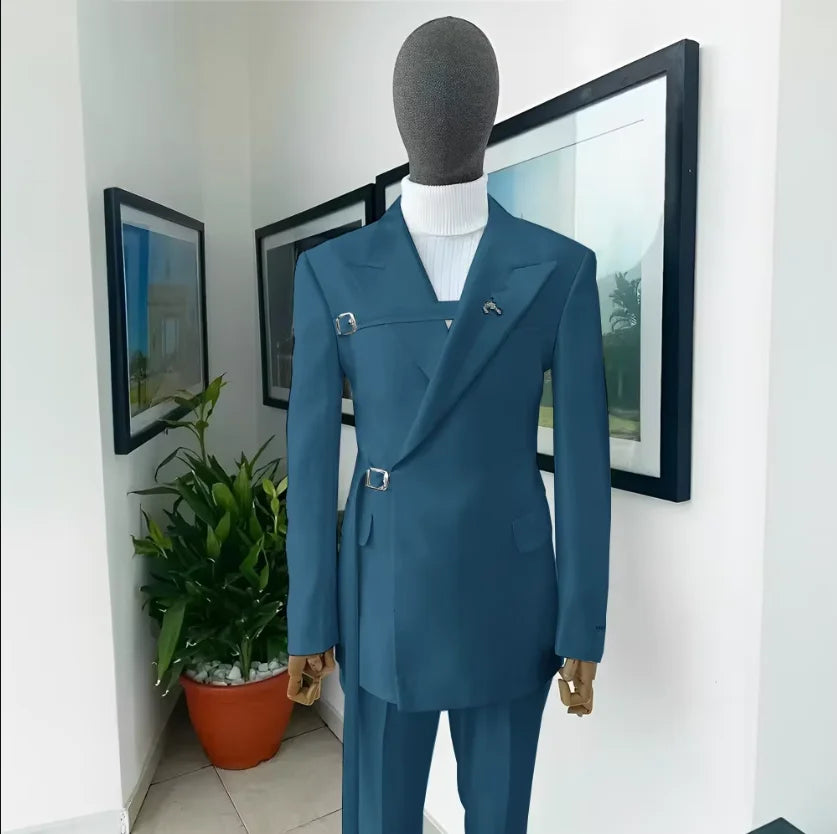 2024 New Men's Suit White Suit Formal Party Wedding Tuxedo Blazer Elegant Men's Suit 2 Piece Jacket Pants Dress for Men