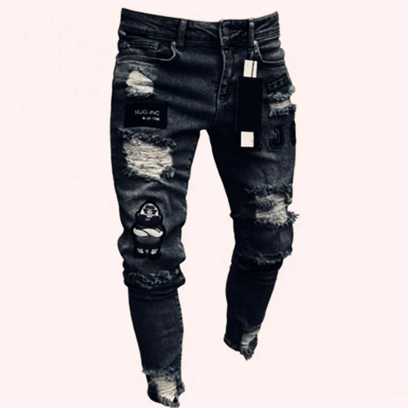 Men Pants Fashion Men Casual Pants Stretch Jeans Skinny Work Trousers Male Vintage Wash Plus Size Jean Slim Fit for Men Clothing