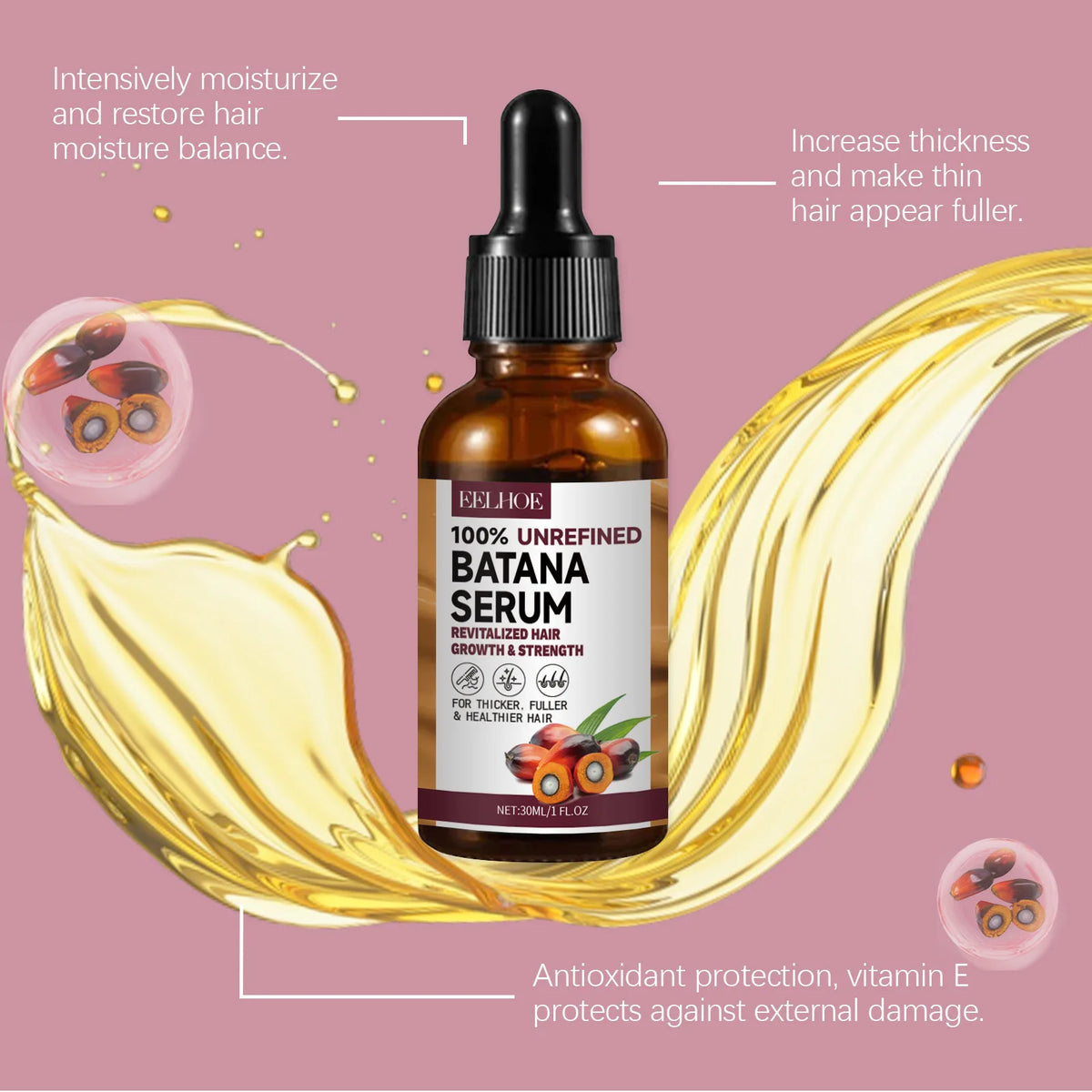 EELHOE Batana Oil Hair Shampoo and Conditioner Anti Frizz Bright Deep Nourish Anti Hair Loss Treatment for Hair Growth Products