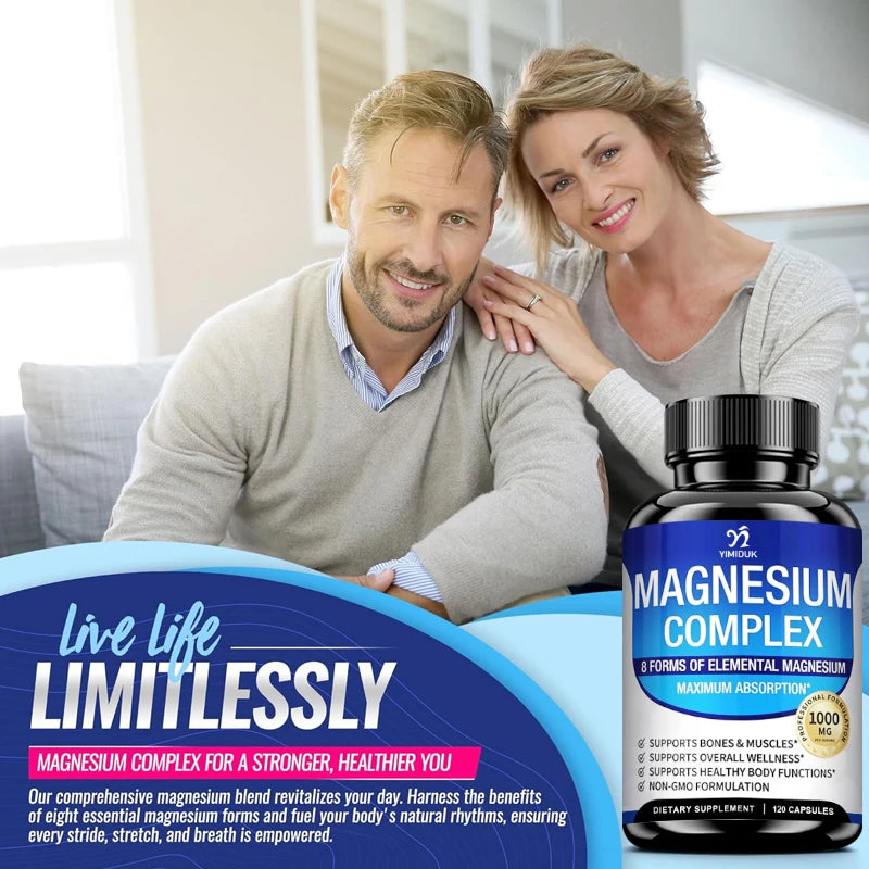 Magnesium Supplements, with Magnesium Glycinate, Magnesium Oxide, Support Stress Relief, Sleep, Heart Health, Nerves, Muscles