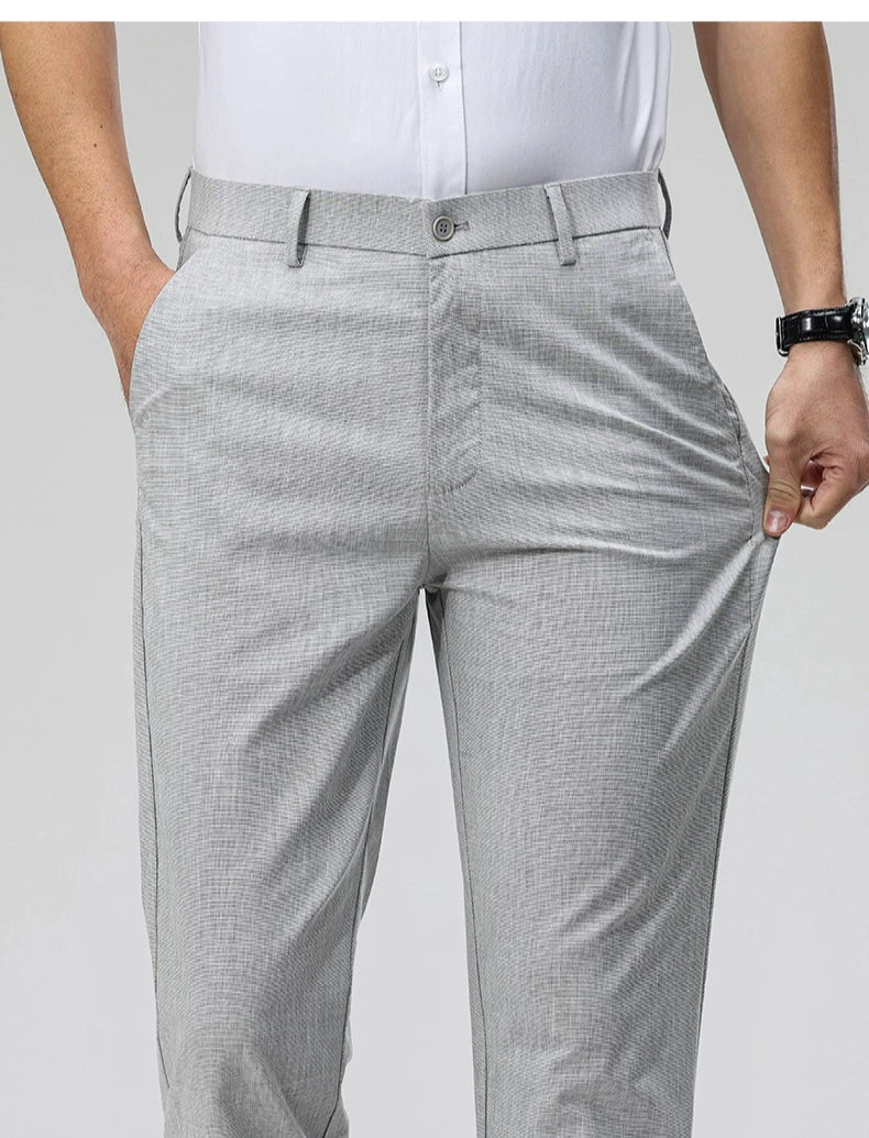 Men's Casual Pants: Breathable & Lightweight for Summer Comfort Business Casual Men's Work Trousers