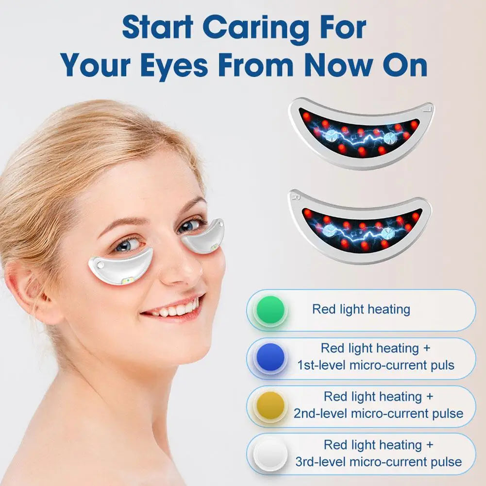 Red Light Eye Massager Remove Eye Bags Dark Circles Portable 3 Levels Microcurrent Eye Beauty Machine Removal Eye Lines
