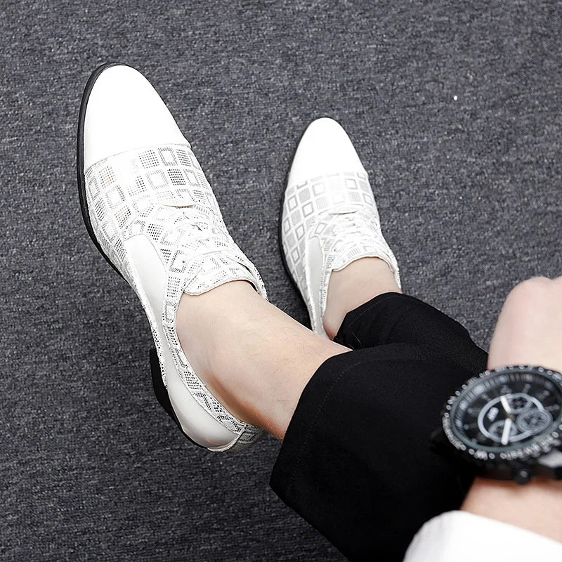 Men Formal Shoes High Heels Business Dress Shoes Male Oxfords Pointed Toe Formal Shoe for Man Luxury Wedding Party Leather Shoe