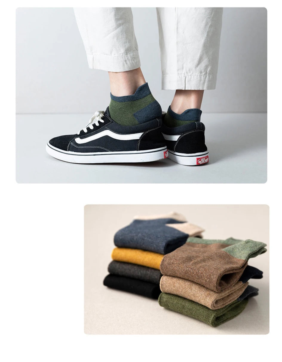 5 Pairs High Quality Cotton Men Short Socks Breathable Casual Spring Summer Crew Ankle Low-Cut Fashion Non-slip Sock for Male