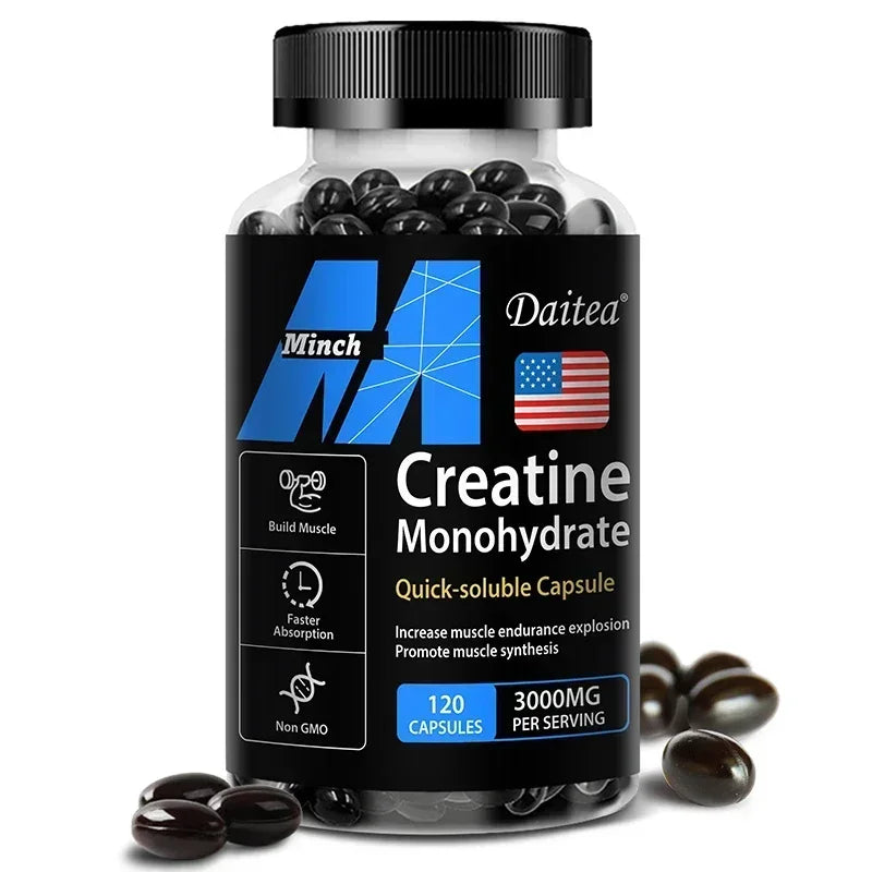 Daitea Creatine Monohydrate 3000 Mg - Strength, Muscle, Performance Supplement for Men and Women, Non-GMO and Gluten-Free