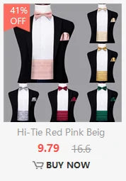 Hi-Tie Mens Ascot Black Pink Blue Red Gold Green Purple White Cravat Tie Hanky Cufflinks for Male Wedding Business Prom