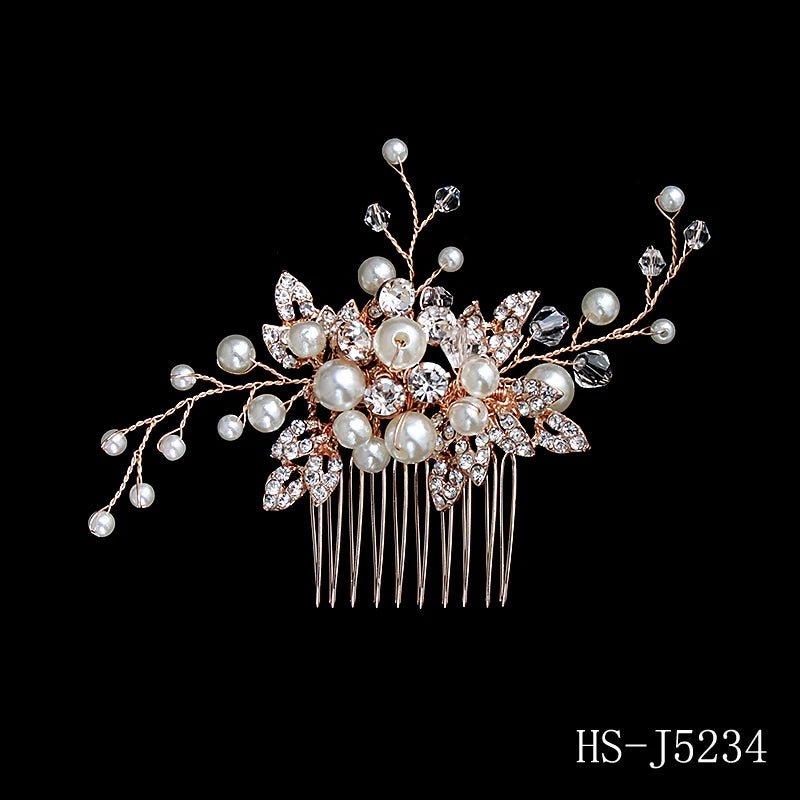Luxury Pearl Rhinestone Classic Hair Comb Bridal Headdress Jewelry Party Dress Accessories For Women Wedding Hair Clips