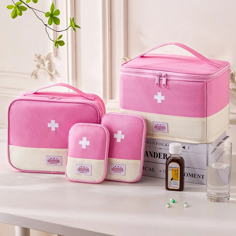 Medicine Organizer Bag for Family - Large Capacity Portable Drug Storage Pouch, First Aid Kit for Home & Travel Use