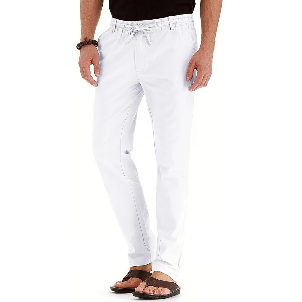 Large casual pants for men, trendy business casual pants for spring and autumn, comfortable straight leg solid color trousers