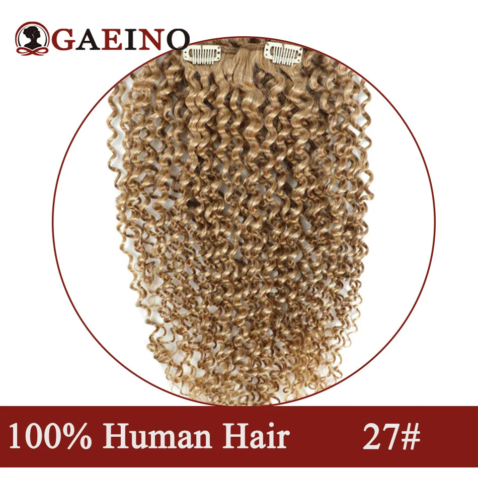 140-160 Grams Kinky Curly Clip In Hair Extensions Human Hair 100% Remy 10Pcs/Set Chestnut Brown & Bronzed Blonde Mix Full Head