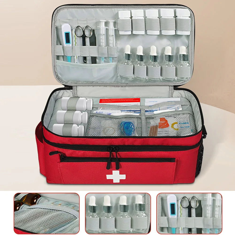 Pill Bottle Organizer with Lockable Zippers Medication Organizer Empty Medication Travel Case for Home and Travel