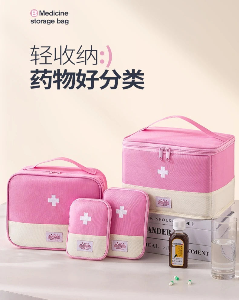 Medicine Organizer Bag for Family - Large Capacity Portable Drug Storage Pouch, First Aid Kit for Home & Travel Use