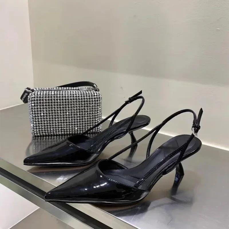 Women Pointed Toe High Heels Shoes Sandals 2024 Dress Party Fashion Summer Slippers New Flip Flops Pumps Mujer Zapatos Slides