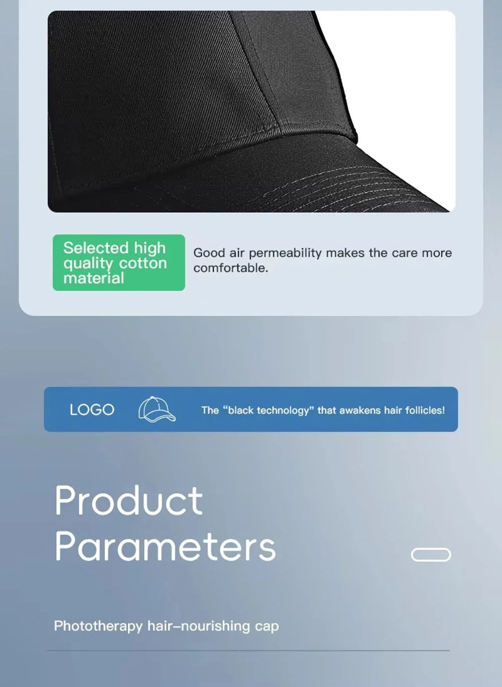 LED Red Light Therapy Hat For Hair Growth Red & Infrared Light Hair Growth Cap For Hair Loss Promote Hair Fast Regrow Care Cap