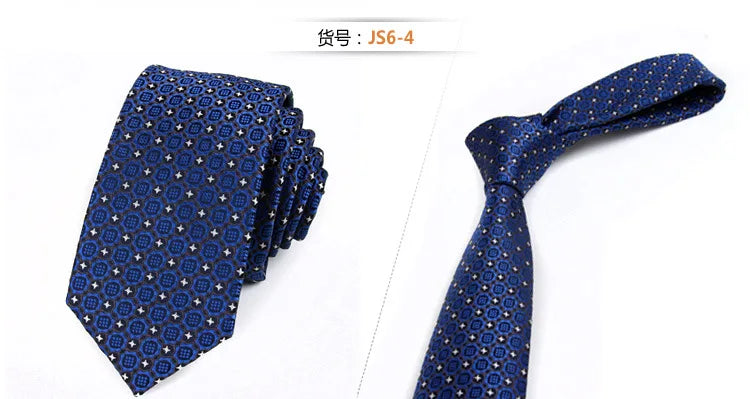 Fashion Ties for Men Accessories 6cm Fashion Business Wedding Classic Silk Tie Blue Black Red Men's Skinny Narrow Retro Necktie