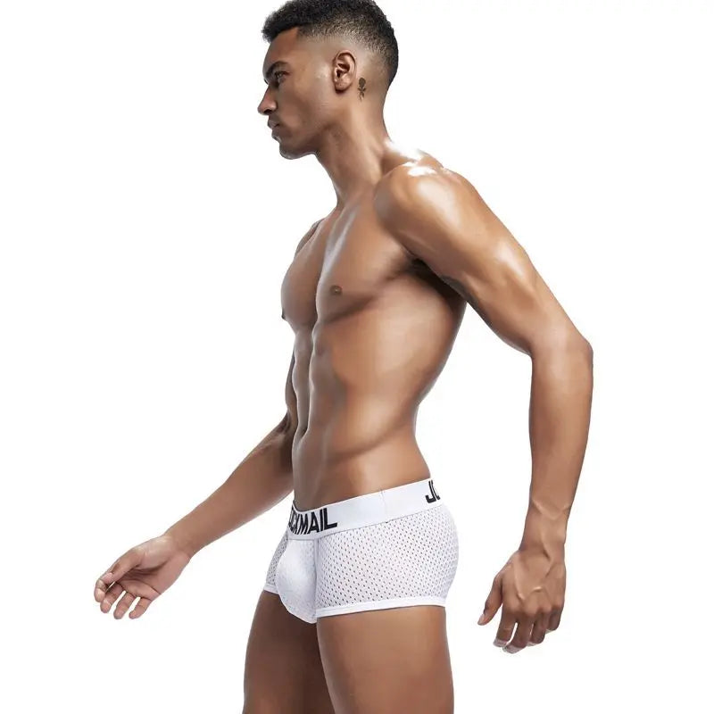 JOCKMAIL Men Underwear Boxes Mesh Quick Drying Ice Silk Breathable Youth Fashion Calzoncillos Sexy Am Gosteren Killer Sansursuz