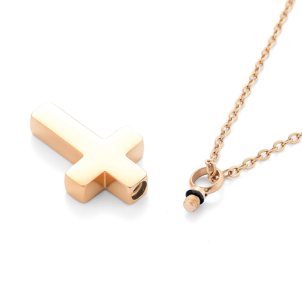 Cremation Cross Necklace for Ashes Stainless Steel Cross Urn Pendant Ashes Holder Memorial Jewelry