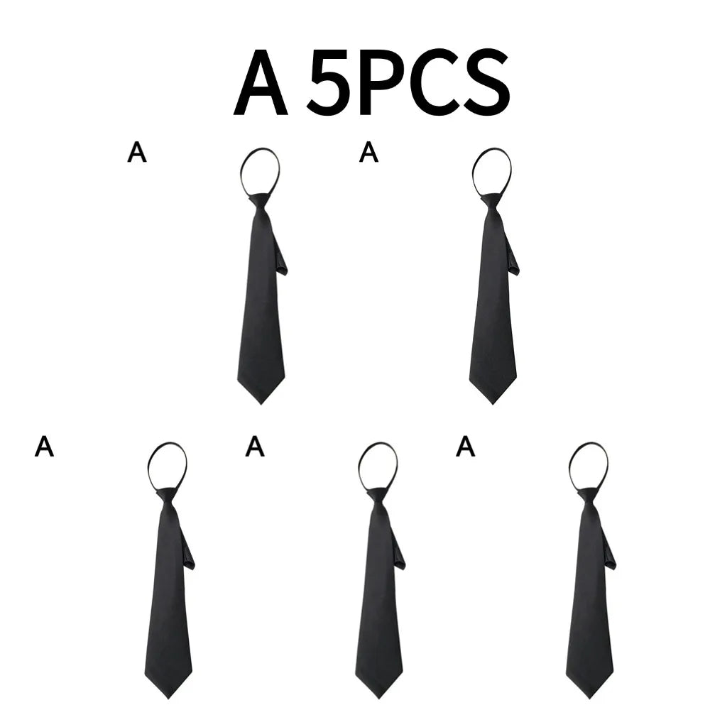Unisex Zipper Tie For Man Woman Black Clip On Men Tie Security Ties For Clothes Neckties Uniform Suit Ties for Wholesale