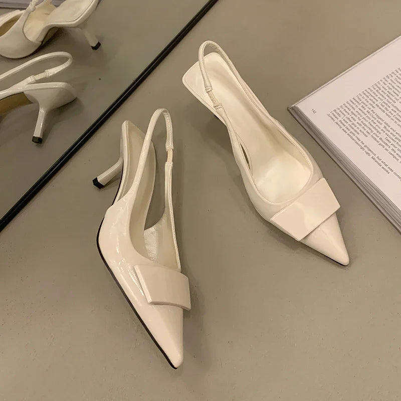 2025 Summer Women's Shoes High Heel Women Sandals Fashion Pointed Toe Singbacks Shoes Design Style Banquet Party Sandalias Shoes