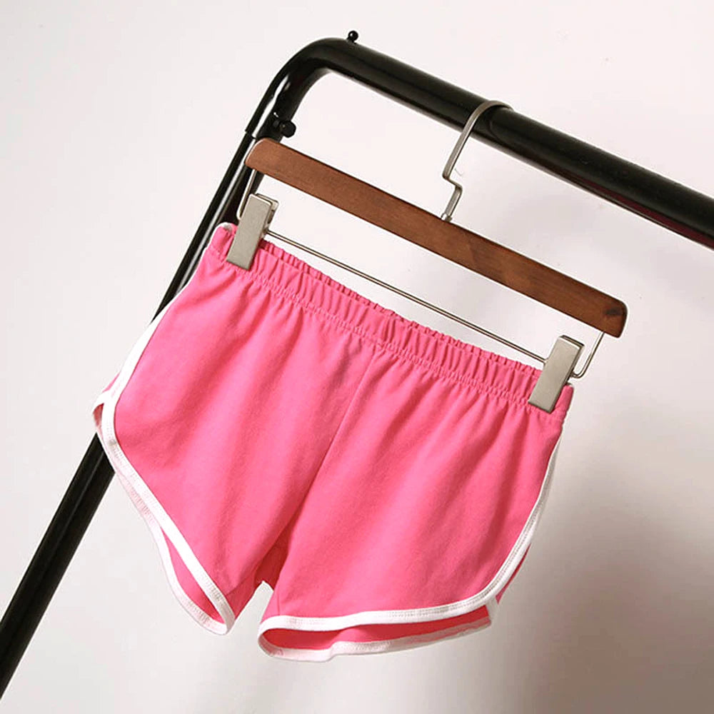 Women Mid Waist Sport Shorts Slim Fit High Stretchy Short Trousers For Summer Female Ladies Running Exercise Beach Short Pants