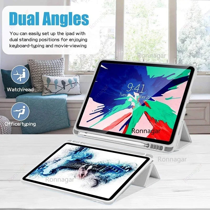 Pencil Holder Case for ipad 10th Gen 10.9 2024 2025 A16 11th Air13 M3 M2 Air4 5 6 10.9 Pro11 M4 M2 7 8 9th 10.2 Pro12.9 5th 6th