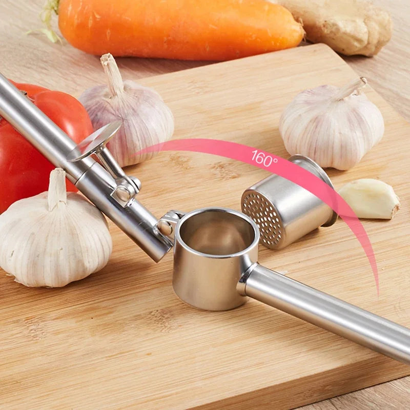Garlic Press Mincer Stainless Steel Garlic Crusher for Kitchen, Detachable, Extended Edition 7inch, Rust Proof, Kitchen Gadgets