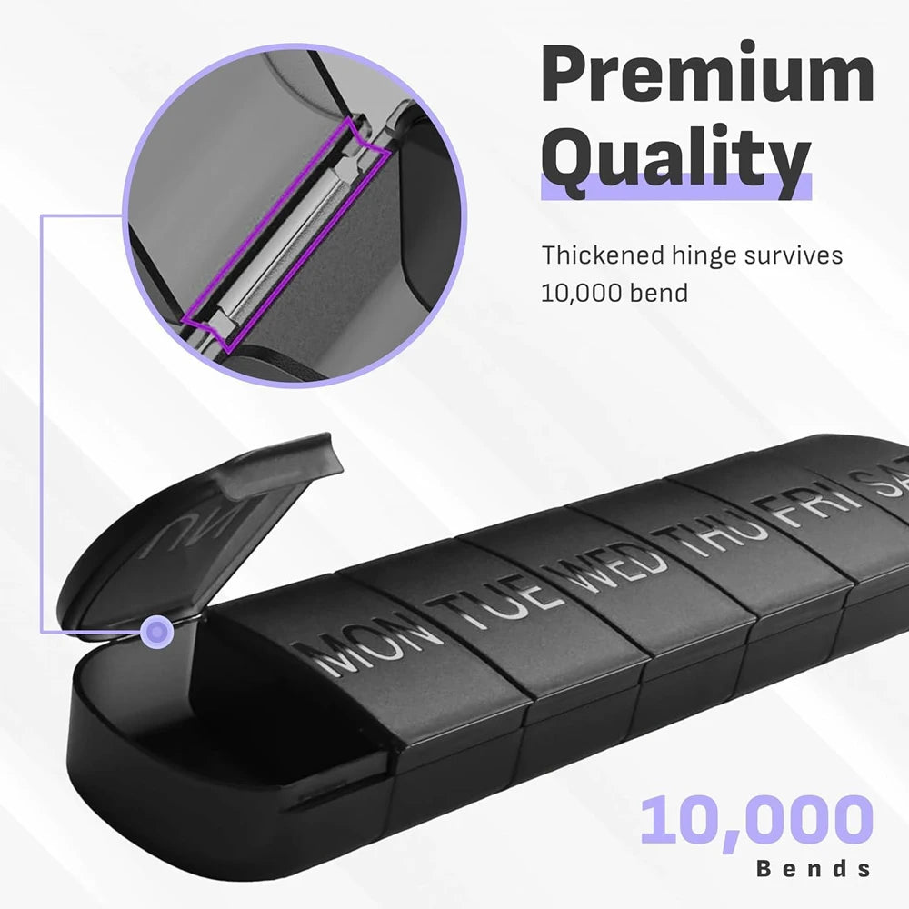 1PCS Pill Organizer Large,Weekly Medicine Pills Organizer Pill Box Travel, 7 Day Pill Case for Big Vitamin Supplements Fish Oil