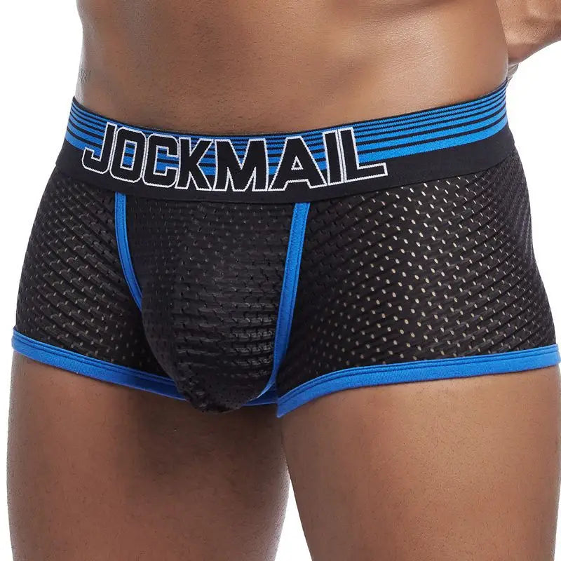 JOCKMAIL Men Underwear Boxes Mesh Quick Drying Ice Silk Breathable Youth Fashion Calzoncillos Sexy Am Gosteren Killer Sansursuz