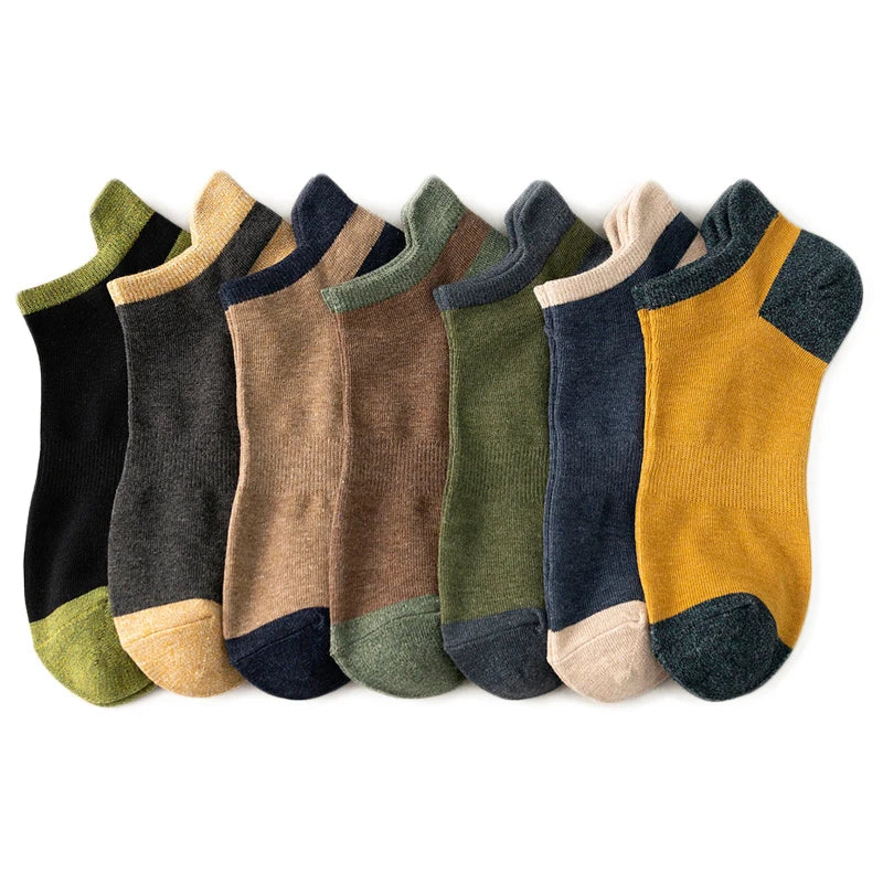 5 Pairs High Quality Cotton Men Short Socks Breathable Casual Spring Summer Crew Ankle Low-Cut Fashion Non-slip Sock for Male