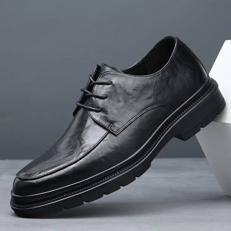 Men's shoes new spring and autumn British style leather shoes men's business dress big head cowhide work non-slip casual shoes