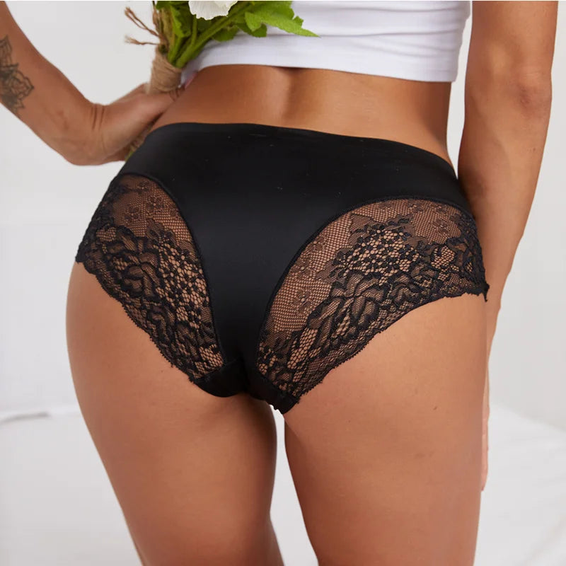 BZEL Sexy Lace Underwear Women's Panties Cozy Comfort Lingerie Hot Sale Ice Silk Briefs Seamless Panties Skin-Friendly Underpant