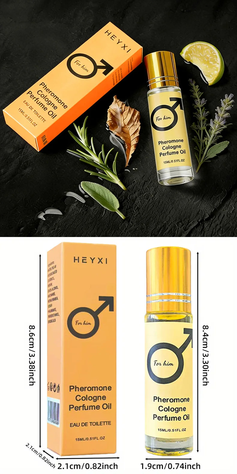 Pheromone Cologne Perfume Oil, lasting fragrance for men and women, portable travel clothes, romantic atmosphere perfume