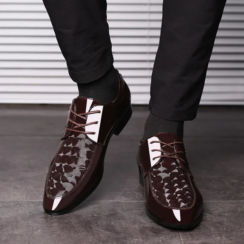 Men's Oxfords Shoes Lace Up Point Toe Business Casual Shoes for Men Wedding Party Office Men's Shoes Luxury Dress Shoe 2026 New