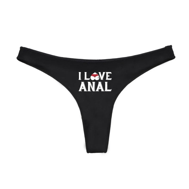 I LOVE ANAL Female Lingerie Girls G String Red Cotton Underwear for Womens Soft Seamless Invisible Breathable Sport Underpant