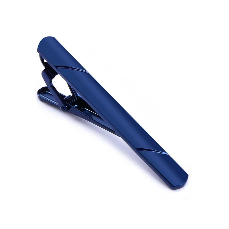 5.8x0.6cm Colourful Tie Clip for Men Metal  Copper Simple Bar Clasp Practical Black Navy Blue Necktie Clasp