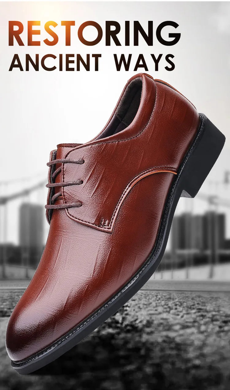 2026 New Mens Leather Dress Shoes Men's Formal Social Male Shoe Casual Business Pointed Toe Luxury Party Designer Shoes for Men