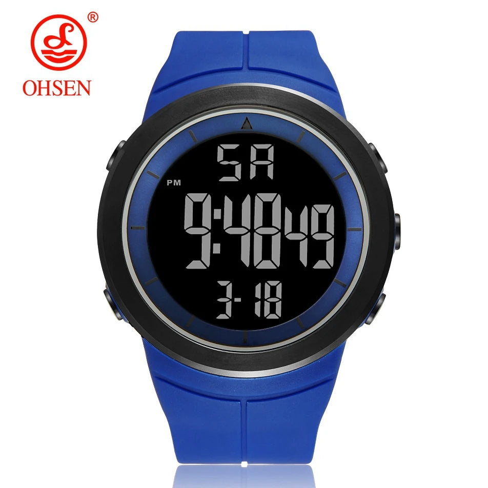 Digital Watches for Men Black Waterproof Tactical Wristwatch Big Dial Waterproof Electronic Led Military Clocks Alarm Stopwatch