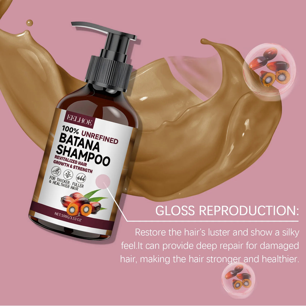EELHOE Batana Oil Hair Shampoo and Conditioner Anti Frizz Bright Deep Nourish Anti Hair Loss Treatment for Hair Growth Products