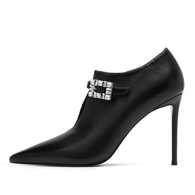 European American Fashion Black Women High-heeled Shoes Bridal Wedding Dress Banquet Fashion Party Sexy Single Shoes Size 35-45