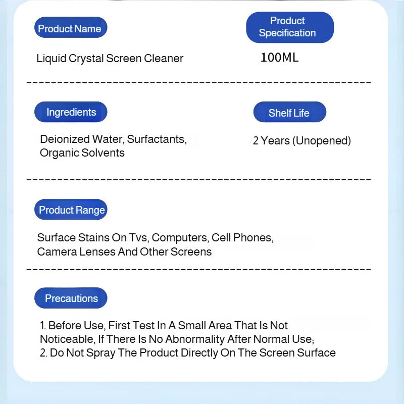 Eyeglass cleaning solution, eyeglass care liquid, frame and lens cleaner, computer screen cleaner
