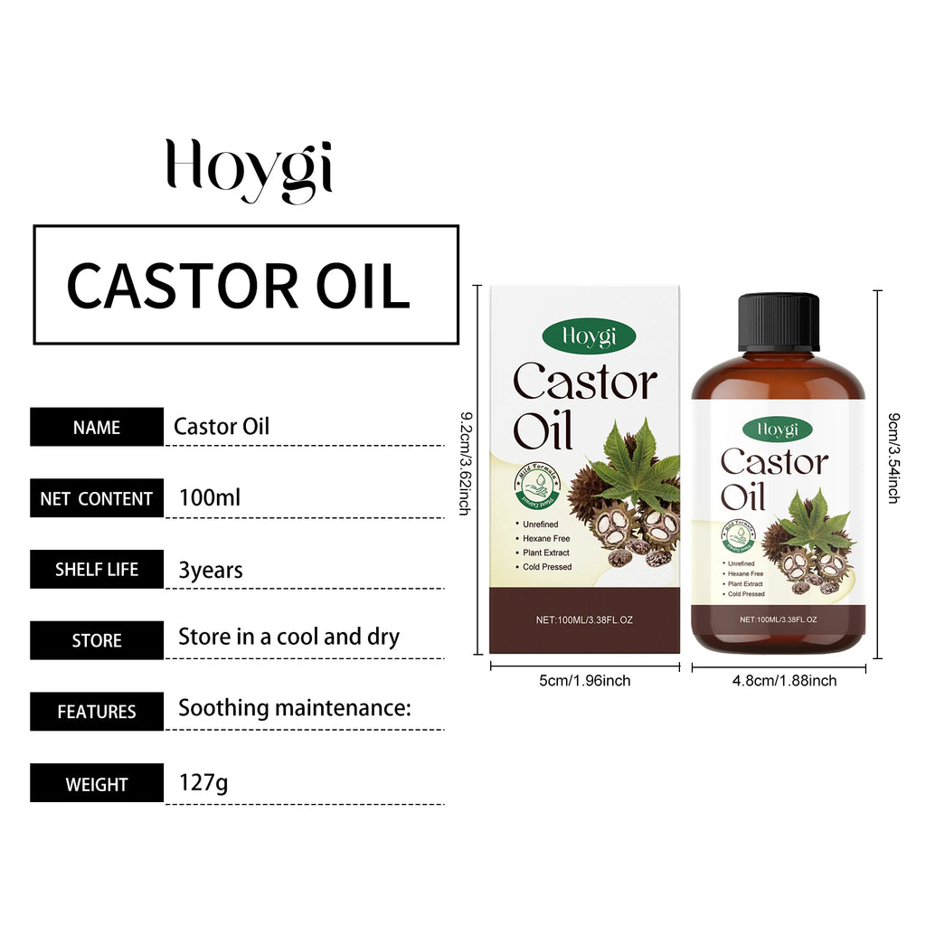 Organic Castor Oil: Nourishing Deeply Moisturizing Oil for Hair Growth, Eyebrows Thickening & Relaxing Body Massage
