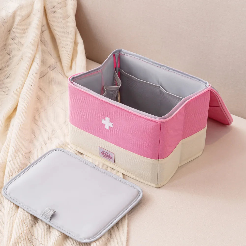 Medicine Organizer Bag for Family - Large Capacity Portable Drug Storage Pouch, First Aid Kit for Home & Travel Use