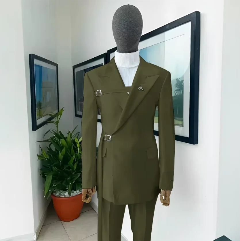2024 New Men's Suit White Suit Formal Party Wedding Tuxedo Blazer Elegant Men's Suit 2 Piece Jacket Pants Dress for Men