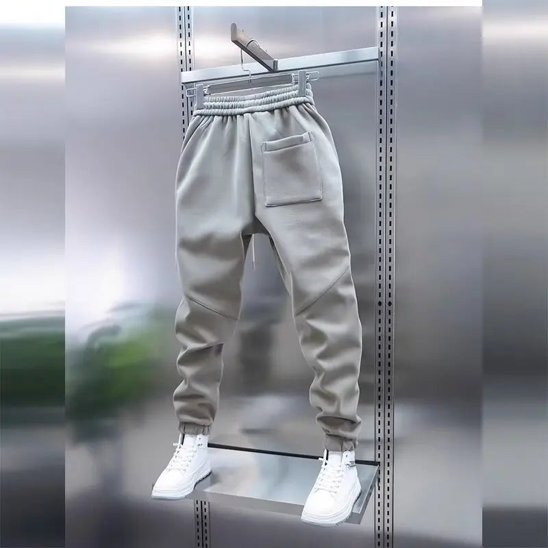 Men's Pants - Solid Color Casual Pants, Sweatpants, New Style Tapered Pants, Stretchy and Versatile Short Pants.