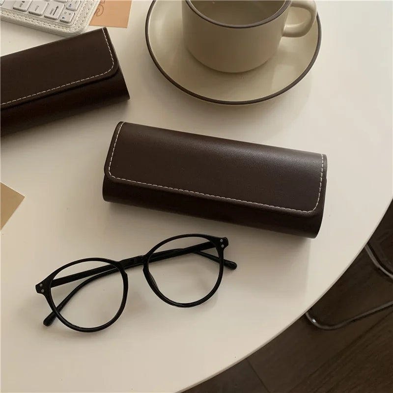 Vintage Coffee Eyeglass Case - Lightweight Portable Glasses Holder, Ideal for Travel and Everyday Use, Travel Accessory