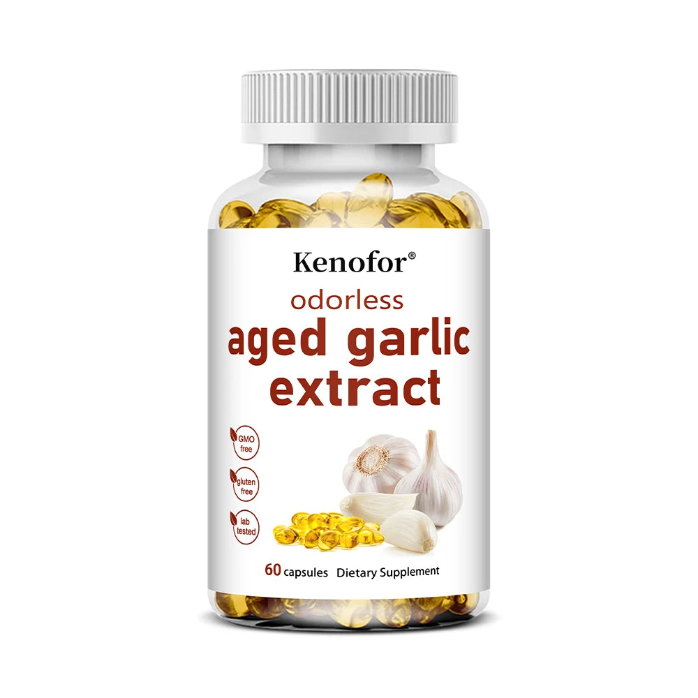 Aged Garlic Extract-odorless, Supports Heart Health, Supports Respiratory and Immune Health, Cleansing and Detoxification