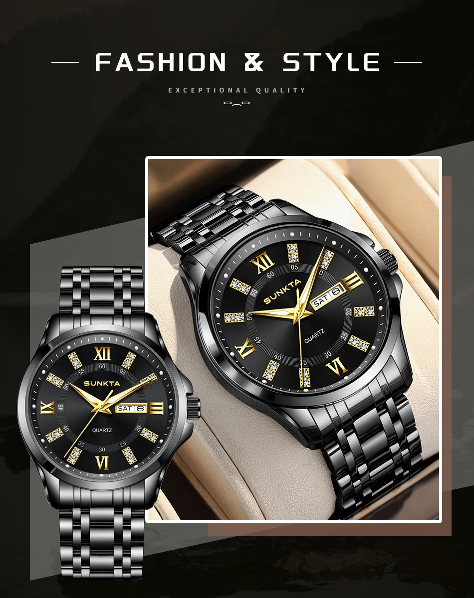 LIGE Men's Watches Top Brand Casual Original Wristwatch Waterproof Stainless Steel Scratch-Resistant Mirror Watch for Man Reloj